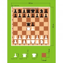 Доска шахматная демонстрационная ЦЕЛЬНАЯ 50 см